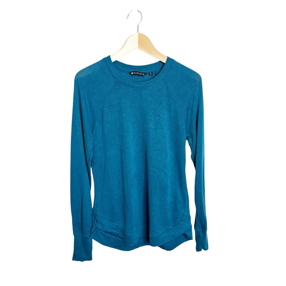 Athleta Serene Mindset Sweatshirt in Coastal Teal Size XS - Picture 2 of 6